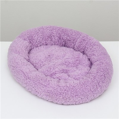 Лежанка для животных «Уют», 50×42×11 с, мягкий мех, фиолетовая