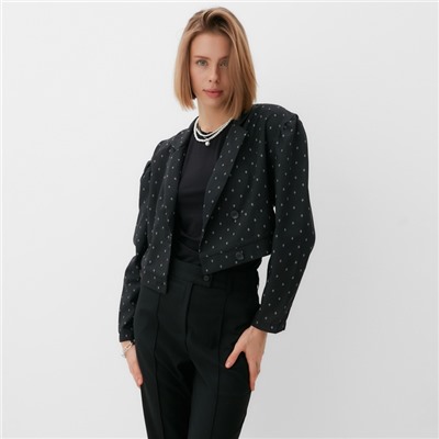 Жакет женский MINAKU: Green trend, чёрный, размер 44