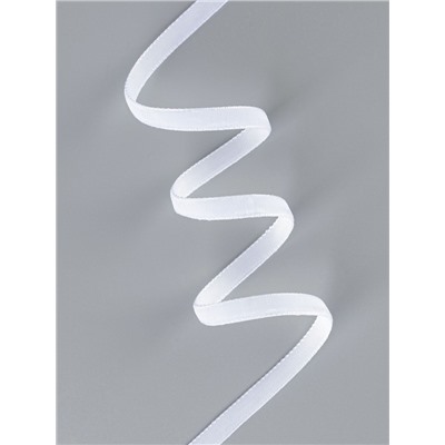 Лента бархатная, 6 мм, 18±1 м, белая №01