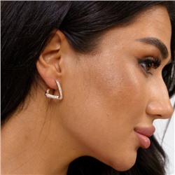 Серьги коллекция "Дубай" геометрия покрытие позолота, цвет камня: прозрачный,54123,арт.947.515