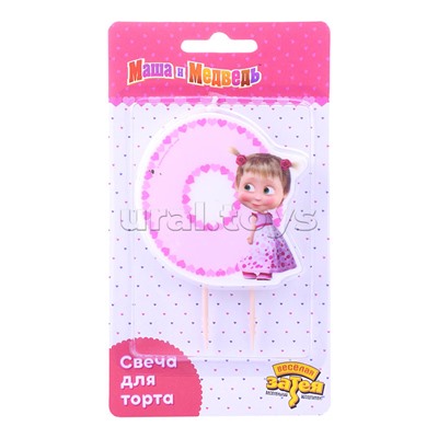 Свеча -цифра "0" Маша Сердца 7,5см/V