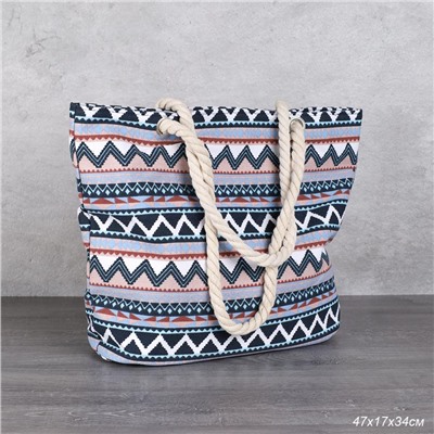 Сумка пляжная на молнии 47х34х17 см Геометрия / BB2 /уп 1/