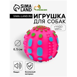 Игрушка пищащая «Чудо-мяч», 6.5 см, розовая