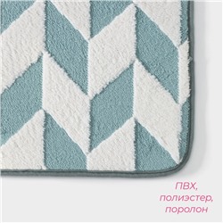 Коврик для ванной и туалета Доляна «Ралли», 40×60 см, бирюзовый