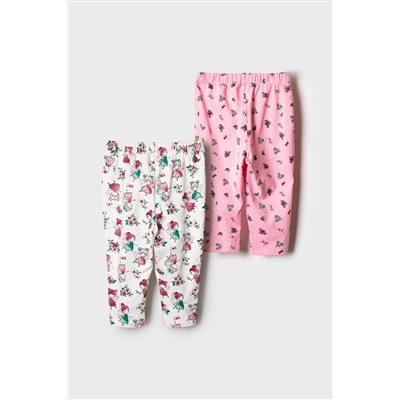 Брюки детские трикотажные для девочек, 2 пары в комплекте PLAYTODAY, 1240072