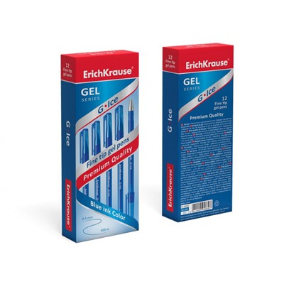 Ручка гелевая 0.5 мм "Айсберг " 39003 синяя, игольчатый наконечник тонированная ErichKrause