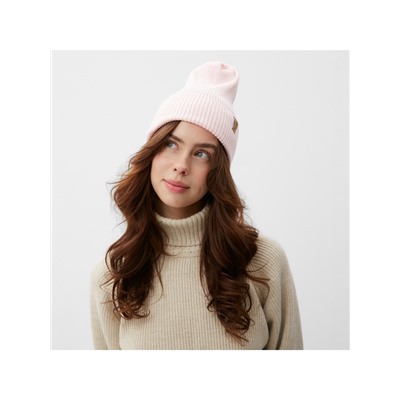 Шапка женская MINAKU, размер 52-56, цвет нежно-розовый