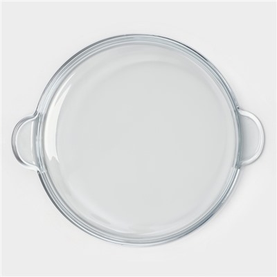 Блюдо для запекания Paşabahçe Borcam, 2.4 л, d=31.6 см, стекло, с ручками, прозрачное