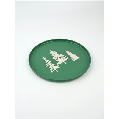 Блюдо новогоднее «Зимний лес», d=27.3 см, ручная работа