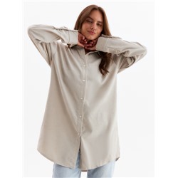 Рубашка женская MINAKU: Velvet Collection, размер 46, серо-бежевая