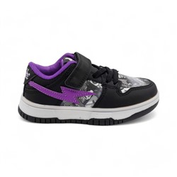 Кроссовки BQ295-3 черно фиолетовые п/п
