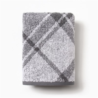 Полотенце махровое «Этель. Клетка», 50×90 см, хлопок 100%, серое