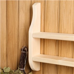 Полка для бани и сауны, 44×39×9 см, деревянная, 2 яруса, «Добропаровъ»