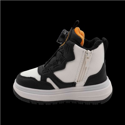 Кроссовки зимние на меху В7187-6 черно белые