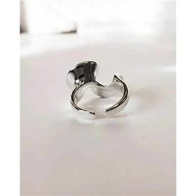 Кольцо с белым серебрением