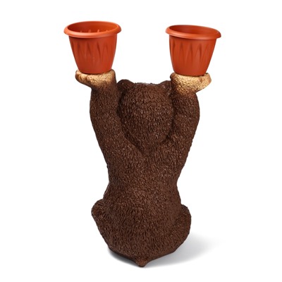 Садовая фигура из гипса «Медведь большой с кашпо», 75×30×40 см