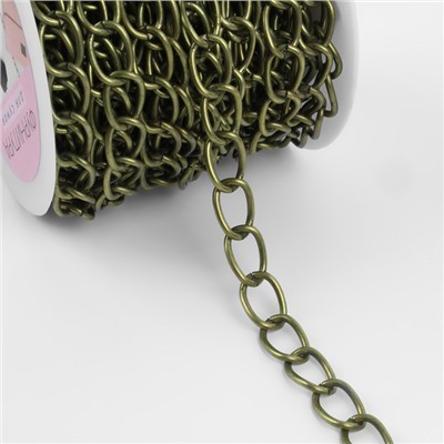 Цепочка для сумки, 11×16 мм, 10±0.5 м, цвет бронзовый