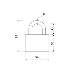 Замок навесной, 55 мм, медный цилиндр, влагозащищенный, короткая дужка, 3 ключа МИКС