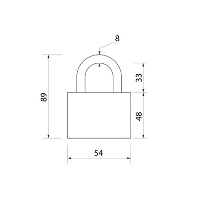 Замок навесной, 55 мм, медный цилиндр, влагозащищенный, короткая дужка, 3 ключа МИКС
