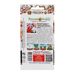 Семена цветов Пеларгония "Черный бархат", смесь 5 шт