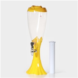 Башня пивная «Вавилон», колба 3 л, подсветка, батарейки cr 2032, пластик, жёлтая