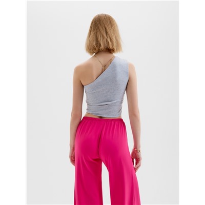 Топ с завязкой на талии женский MINAKU : Casual Collection, серый, размер 46