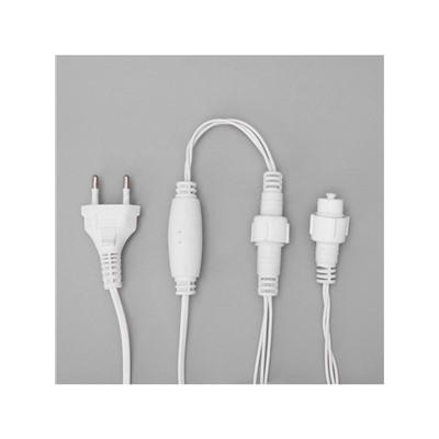 Гирлянда «Бахрома» 3×0.6 м, IP44, УМС, белая нить, 160 LED, свечение синее, 220 В