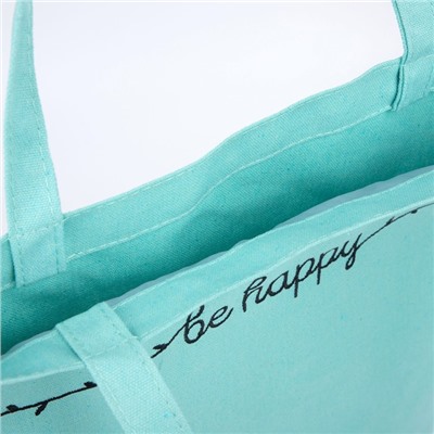 Сумка шопер Be happy, 35×0.5×40 см, голубой