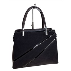 Женская сумка из искусственной кожи и натуральной замши, цвет шоколад