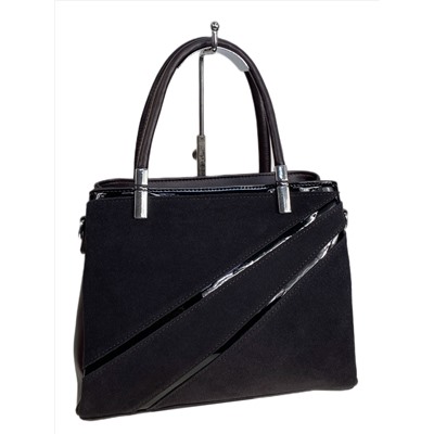 Женская сумка из искусственной кожи и натуральной замши, цвет шоколад