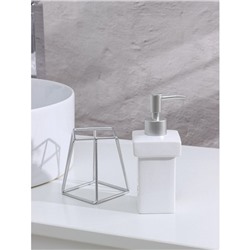 Дозатор для мыла SAVANNA «Геометрика», 250 мл, на подставке, белый
