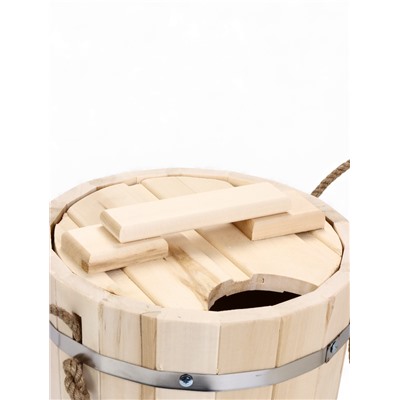 Запарник - ведро для бани и сауны, 9 л, липа, пластиковая вставка, с крышкой, «Добропаровъ»