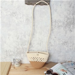 Сумка плетеная 21x15x9 / DW-11 /уп 25/50/коричнево-бежевая