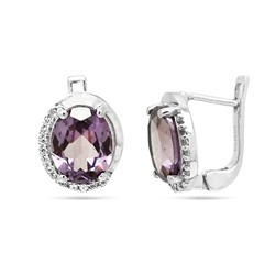 Серьги из серебра синт.александрит, Даллас