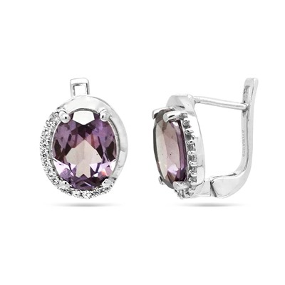 Серьги из серебра синт.александрит, Даллас