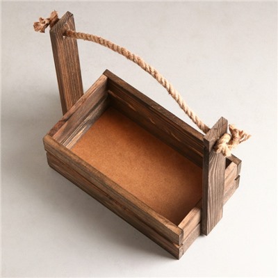 Подарочный ящик «Аром», деревянный, ручка - канат, цвет палисандр, набор 3 шт.