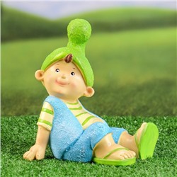 Садовая фигура из полистоуна «Мальчик-гномик», 12.5×17×20 см