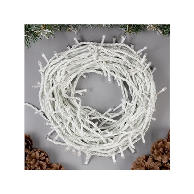 Гирлянда «Нить» 20 м, IP44, белая нить, 200 LED, свечение белое, 8 режимов, 220 В