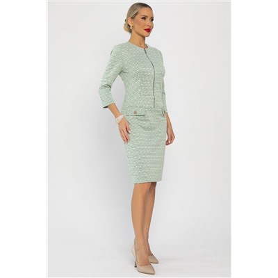 Платье Леди Мери НЬЮ (бежево-салатовое) П13667-19М