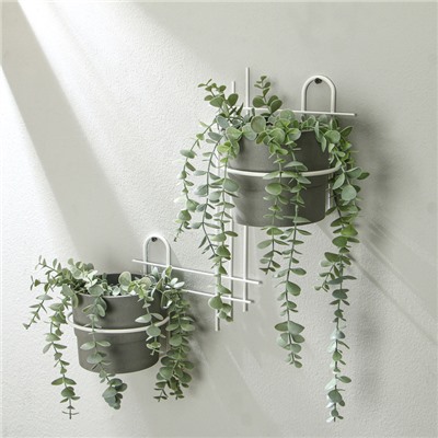 Подвес для кашпо, настенный, d=16 см, белый, «Прямая-2»