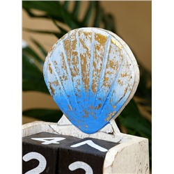 Календарь настольный «Морская ракушка», 11×5×14 см, дерево, бело-золотой