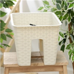 Кашпо на перила IDEA «Ротанг», 12 л, пластик, бежевое