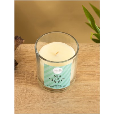 Свеча с кристаллом внутри Sea and Summer Citronella, 120 г, соевый воск, цитронелла