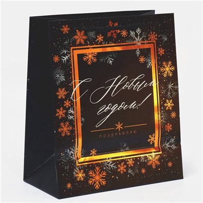 Пакет подарочный «Поздравляю С Новым годом!», 23 х 27 х 10 см