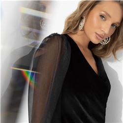 Платье из бархата с драпировкой, Роковая фантазия (полночь)