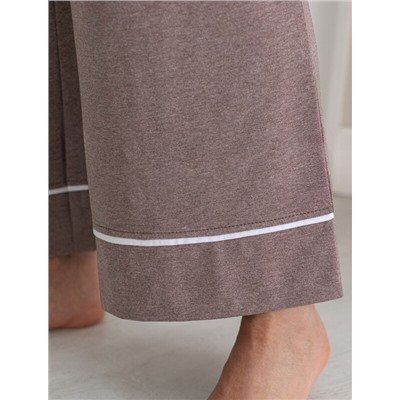 Укороченные брюки из эластичного хлопка с контрастным кантом