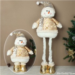 Новогоднее украшение Снеговик на телескопических ножках 55/74 см / RE2022 /уп 36/LED подсветка