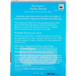 Neutrogena, Hydro Boost, увлажняющий гель-крем, для очень сухой кожи, без отдушки, 48 г (1,7 унции)
