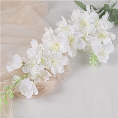 Цветок искусственный Дельфиниум белый 85 см / RF-1566 /уп 50/500/