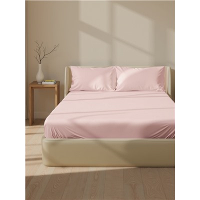 Простыня на резинке 2-спальная SL Home, 180×200+30 см, розовая, модал